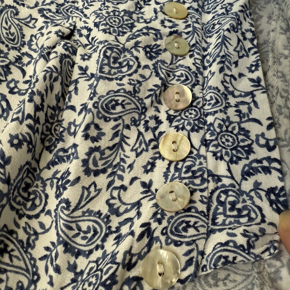 VTG‎ CDC Dress Size 2 Paisley Print Cottagecore Farm Corset Full Button Front - Picture 6 of 14